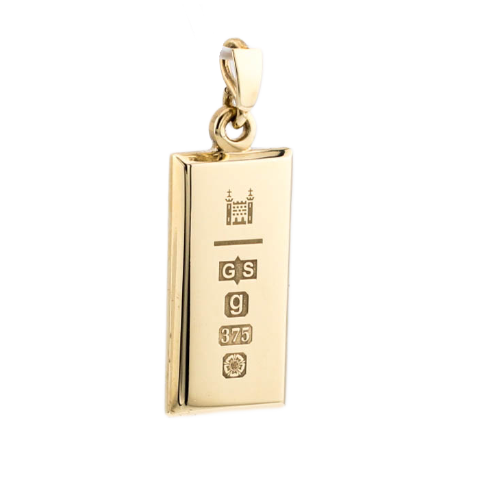 Pre-Owned 9ct Yellow Gold Ingot Pendant