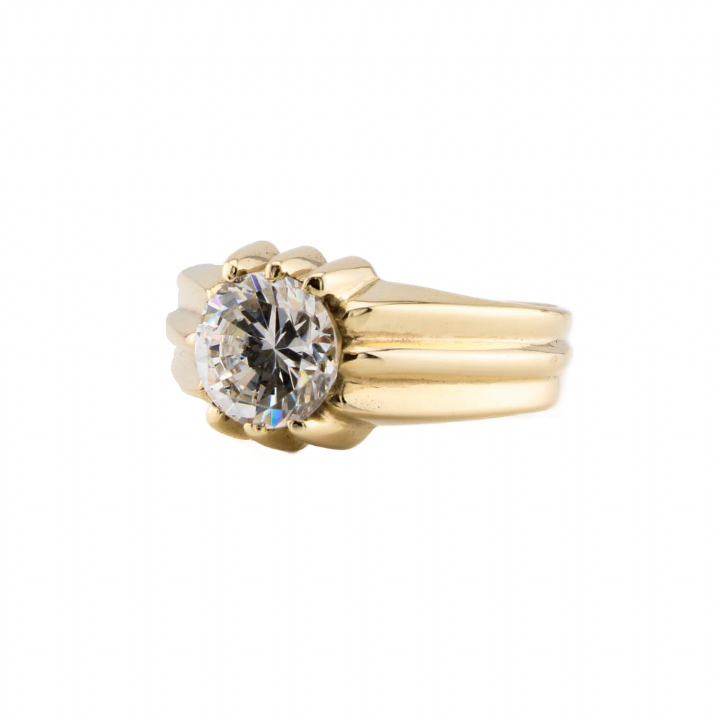 Pre-Owned 9ct Yellow Gold Cubic Zirconia Solitaire Ring