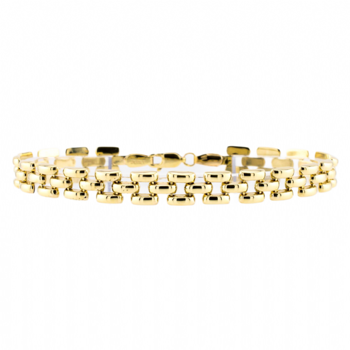 Pre-Owned 9ct Yellow Gold Brick Style Bracelet