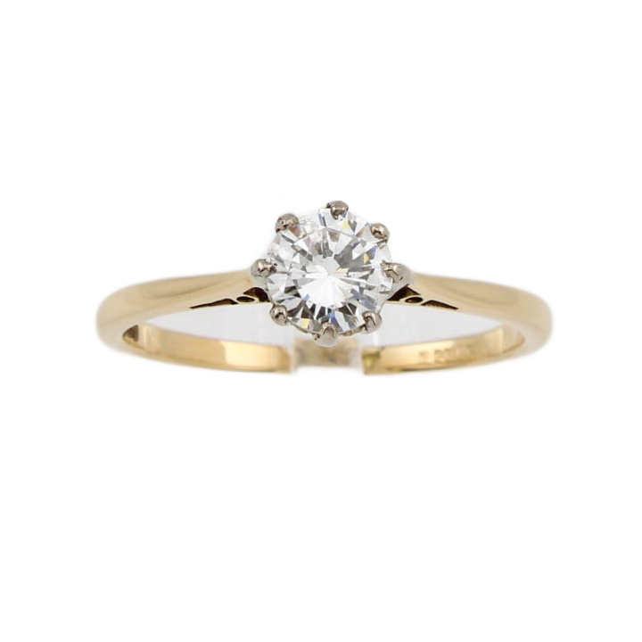 Pre-Owned 18ct Yellow Gold Diamond Solitaire Ring 0.62ct