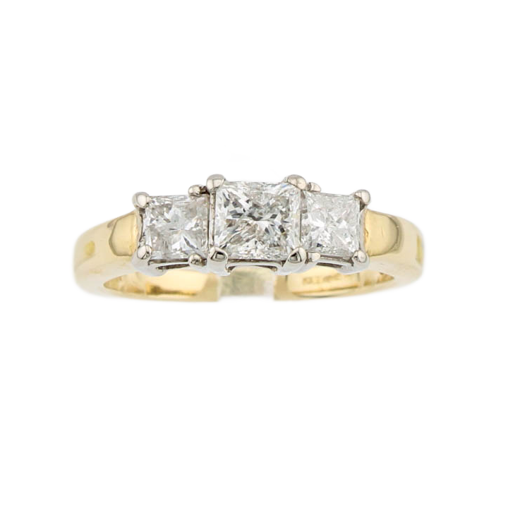 Pre-Owned 14ct Yellow Gold Diamond 3 Stone Ring 1.50ct Total