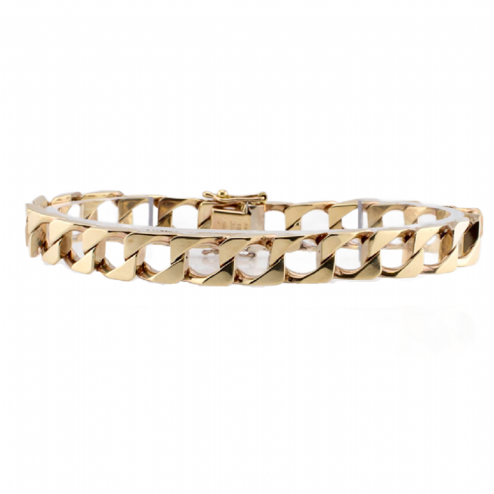 Pre-Owned 9ct Yellow Gold Square Curb Bracelet 1505721