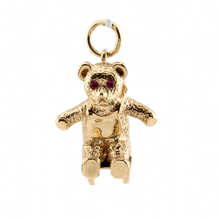 Pre-Owned 9ct Yellow Gold Teddy Bear On A Chair Pendant