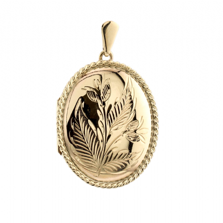 Pre-Owned 9ct Yellow Gold Oval Embossed Locket