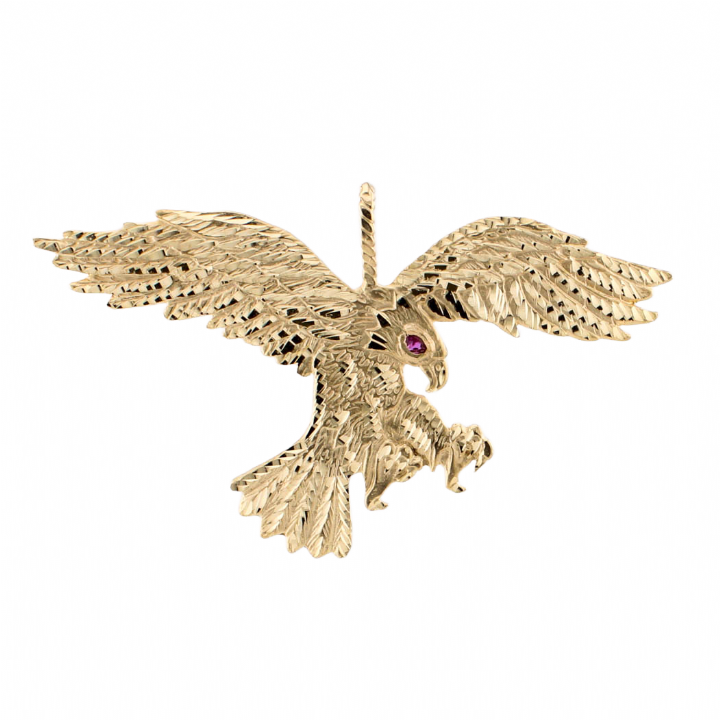 Pre-Owned 14ct Yellow Gold Flying Eagle Pendant