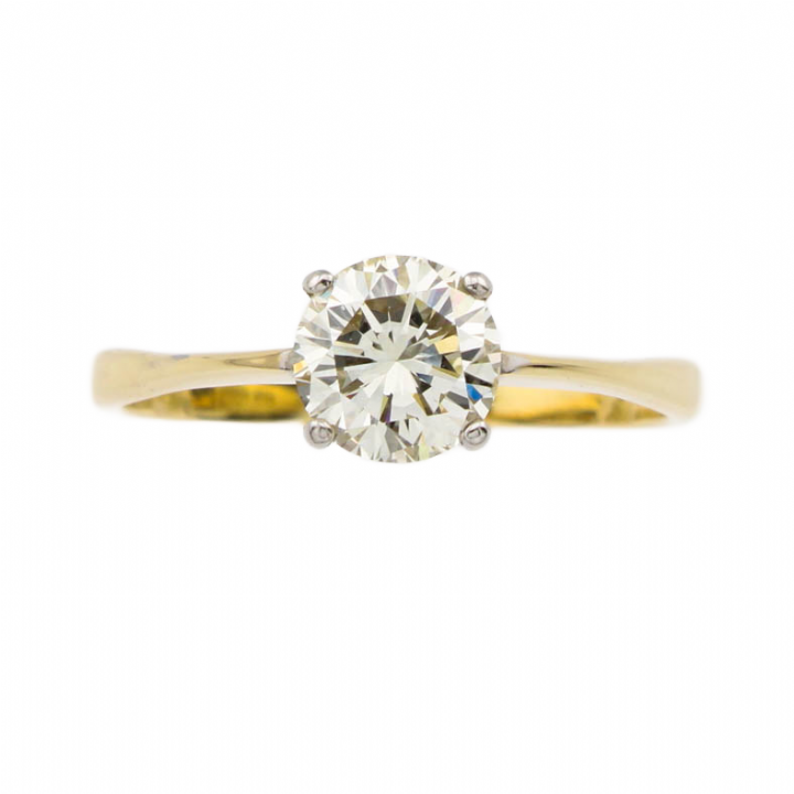 Pre-Owned 18ct Yellow Gold Diamond Solitaire Ring 1.09ct