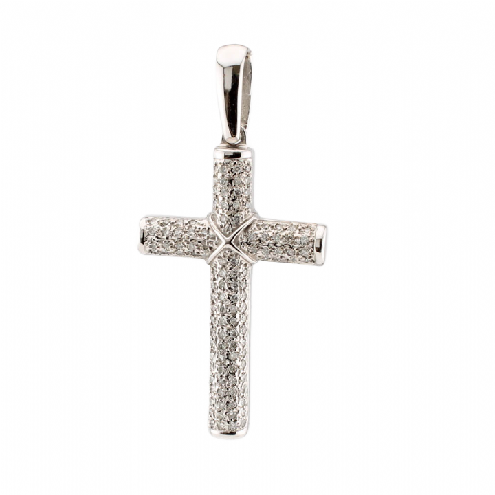 Pre-Owned 18ct White Gold Diamond Cross Pendant 1607896