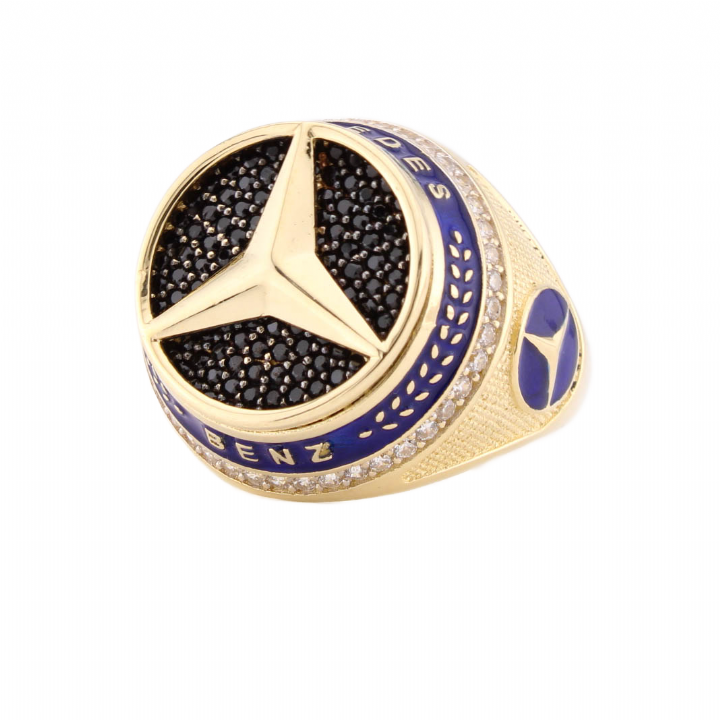 Pre-Owned 14ct Yellow Gold Mercedes Benz Ring