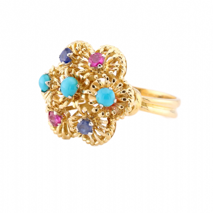 Pre-Owned 18ct Yellow Gold Multi Stone Ring
