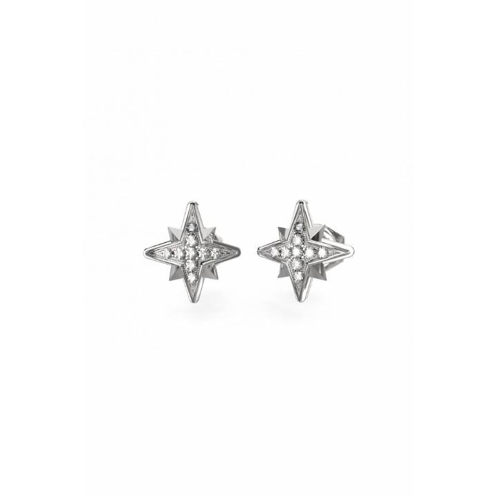 Guess Silver Tone Star Stud Earrings Was £40.00