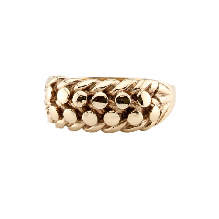 Pre Owned 9ct Yellow Gold 2 Row Keeper Ring 1508495 Mallard Jewellers