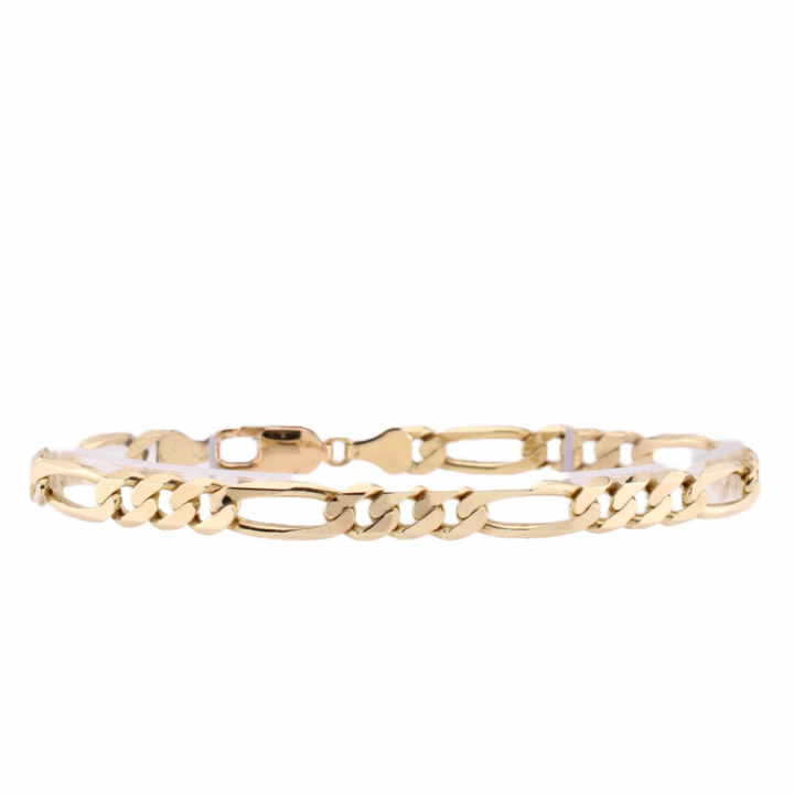 Pre-Owned 9ct Yellow Gold Figaro Bracelet 8.5