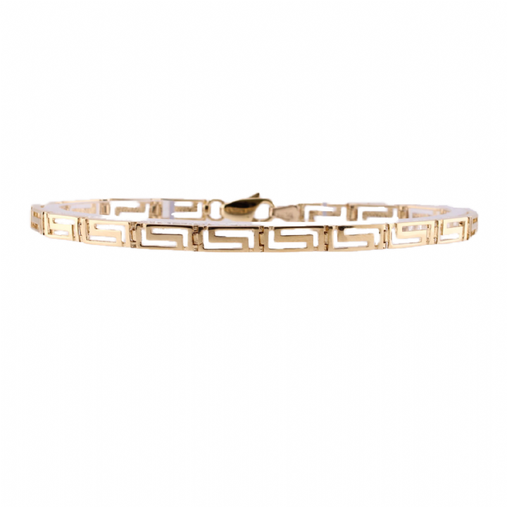 Pre Owned 9ct Yellow Gold Greek Key Bracelet Mallard Jewellers