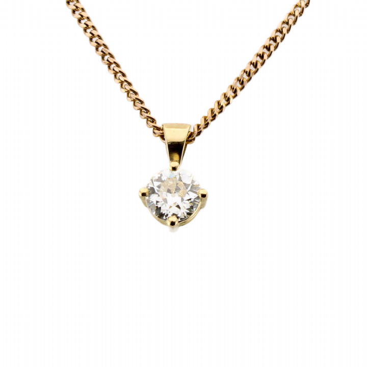 Pre-Owned 18ct Yellow Gold Diamond Solitaire Pendant 0.56ct