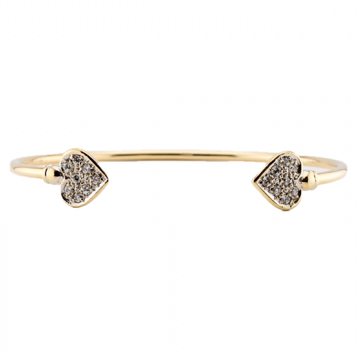 Pre-Owned 9ct Yellow Gold Stone Set Torque Bangle