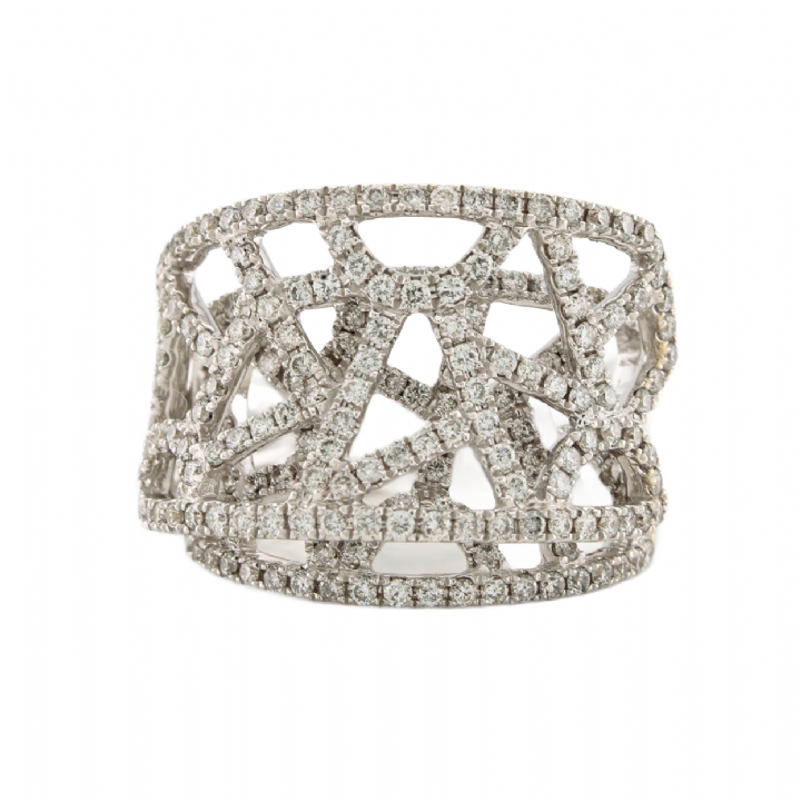 Pre-Owned 18ct White Gold Diamond Fancy Ring Total 2.00ct