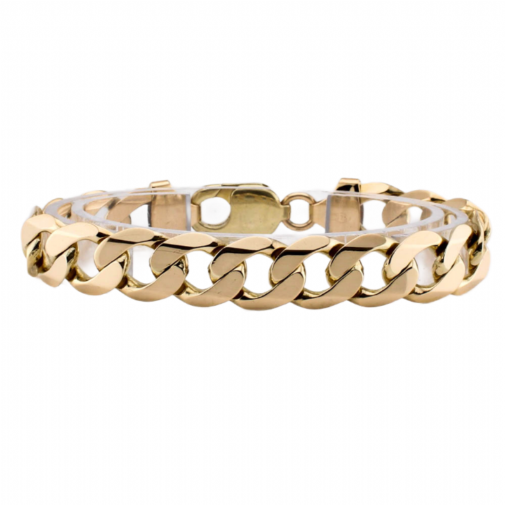 Pre-Owned 9ct Yellow Gold Heavy Curb Link Bracelet 7005356