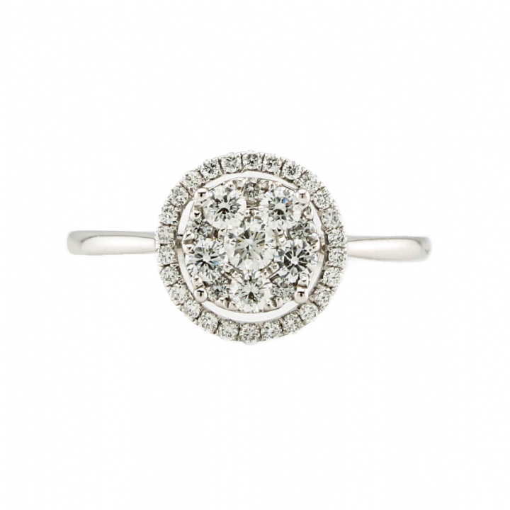 18ct White Gold Diamond Cluster Ring Total 0.50ct 0522211