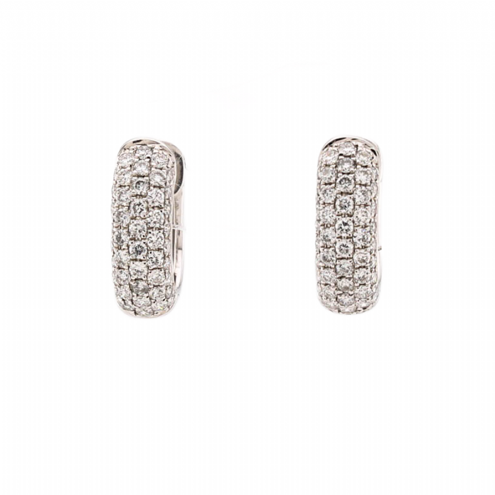 White Gold Diamond Wide Hoop Earrings 0.75ct
