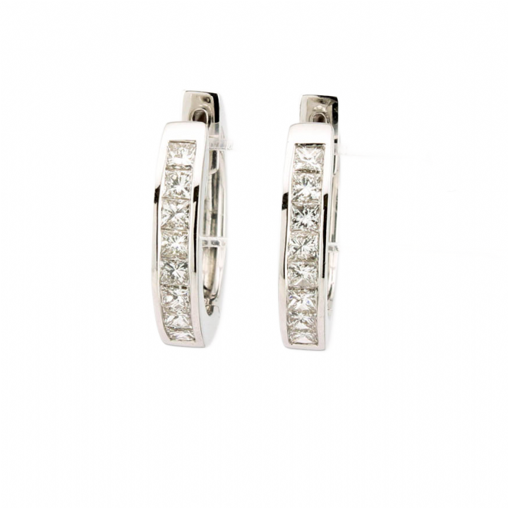 White Gold Diamond Hoop Earrings 0543763