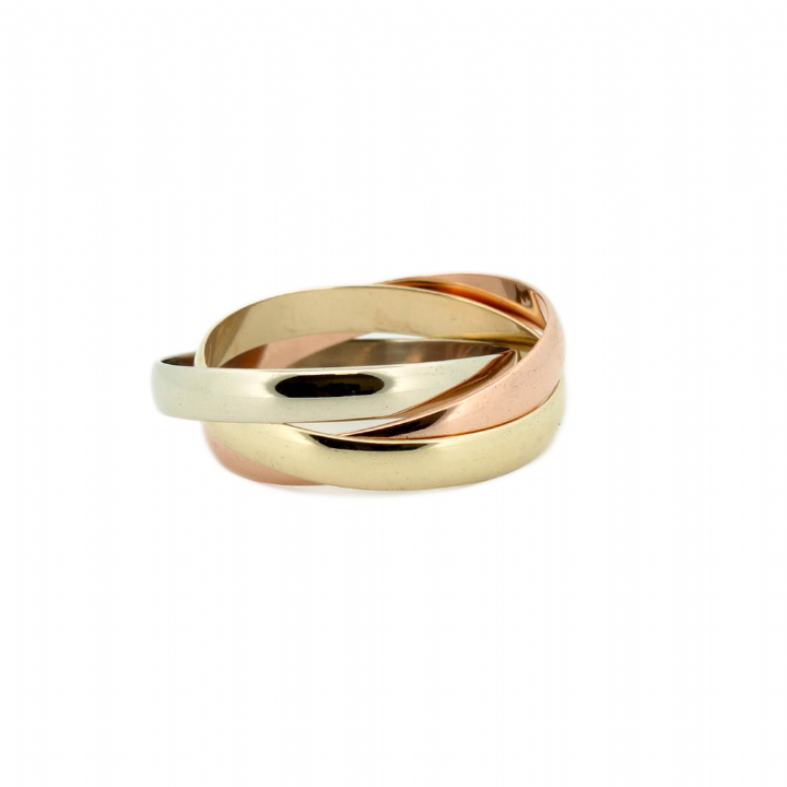 Pre-Owned 9ct 3 Colour Gold Russian Wedding Band Ring