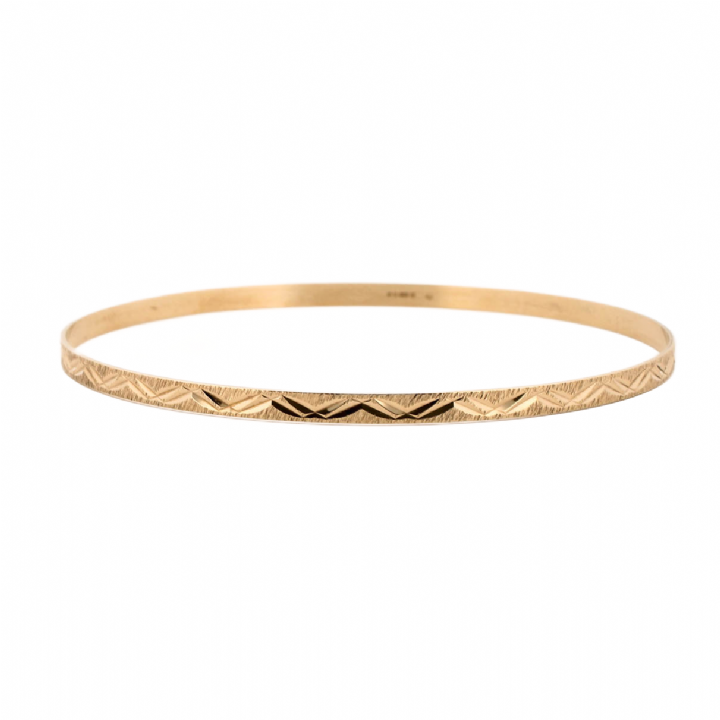 Pre-Owned 9ct Yellow Gold Diamond Cut Bangle 1504209