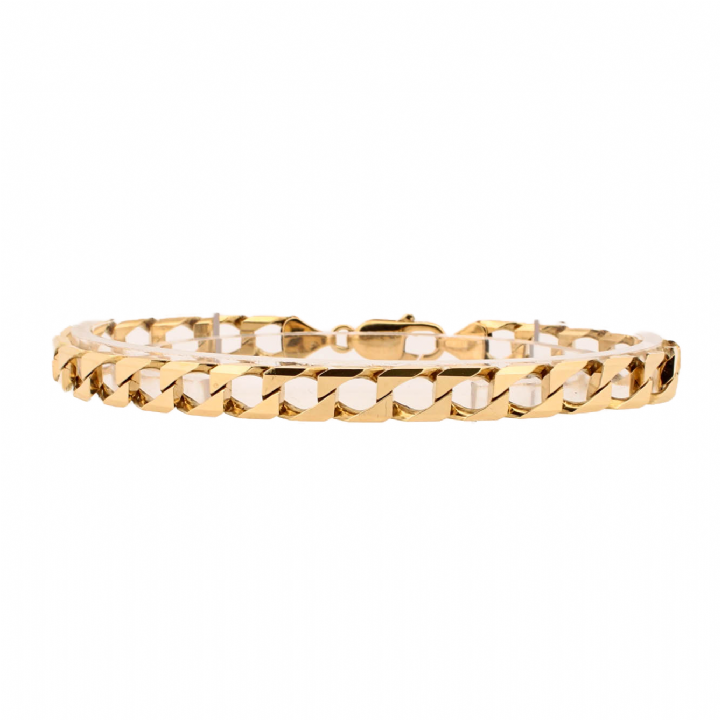 Pre-Owned 9ct Yellow Gold Square Curb Bracelet 1505856
