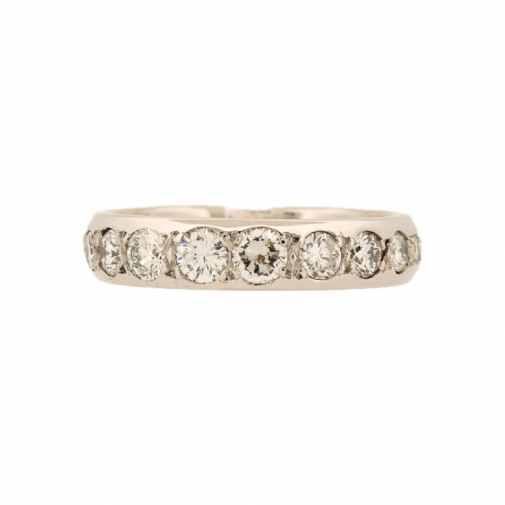 Pre-Owned 18ct White Gold Diamond Half Eternity Ring 1.31ct