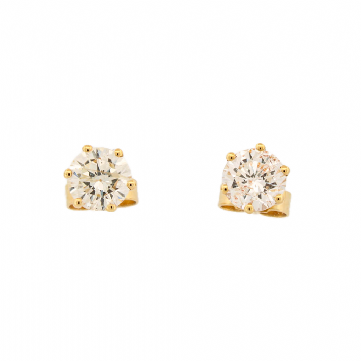 Pre-Owned 18ct Yellow Gold Diamond Solitaire Stud Earrings