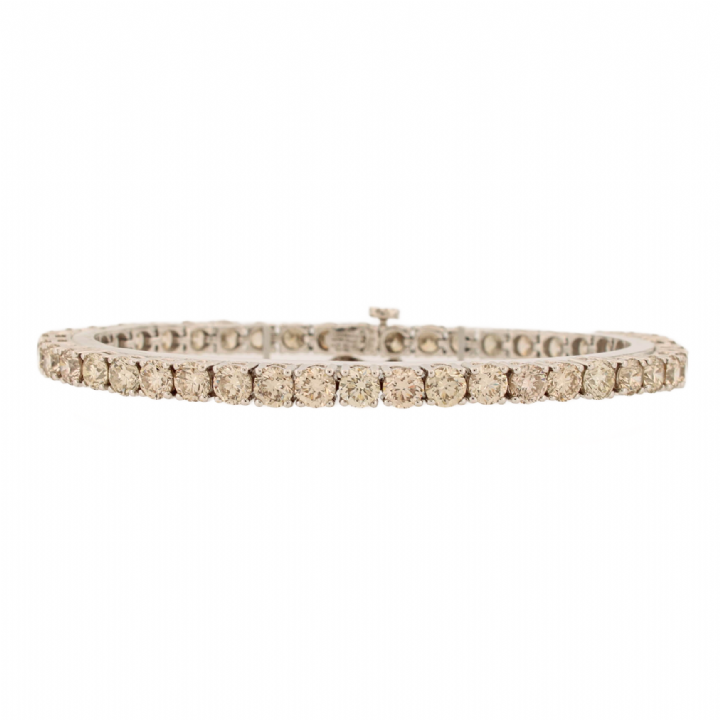 Pre-Owned 18ct White Gold Diamond Line Bracelet 11.00ct Total