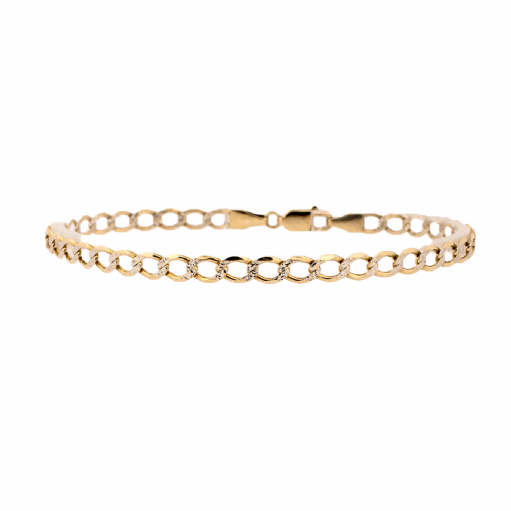 Pre-Owned 9ct 2 Colour Gold Curb Bracelet