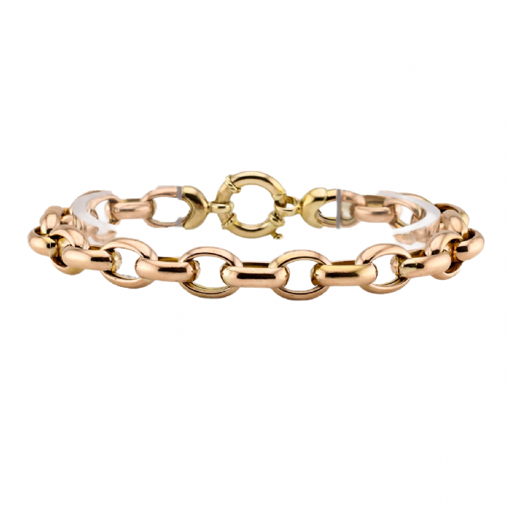 Pre-Owned 9ct Yellow Gold Oval Belcher Link Bracelet 7003431