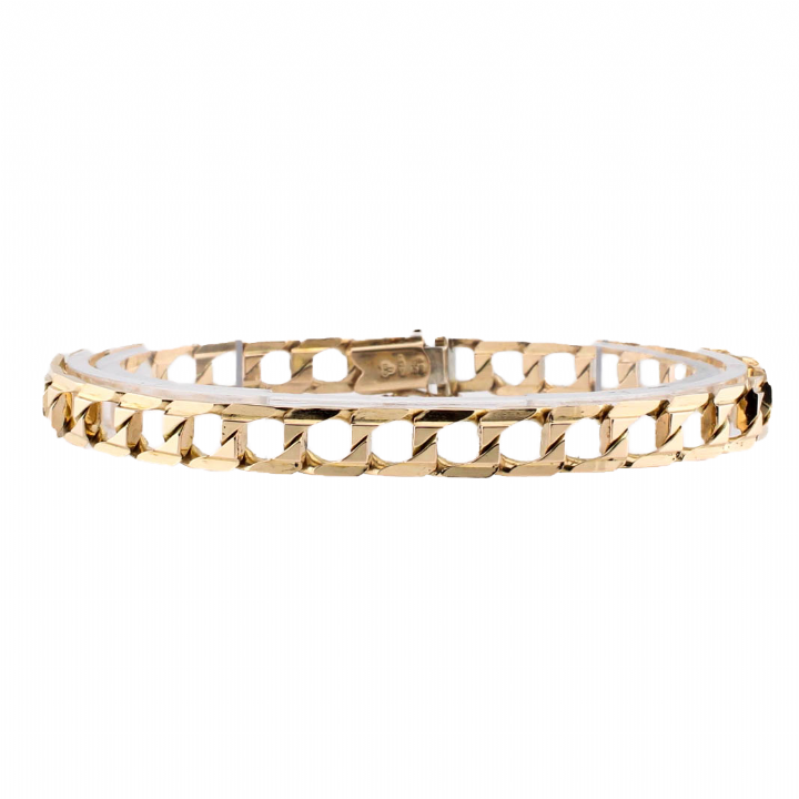 Pre-Owned 9ct Yellow Gold Square Curb Bracelet 1505766