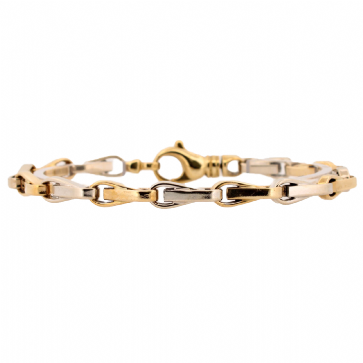 Pre-Owned 9ct 2 Colour Fancy Link Bracelet 1503069