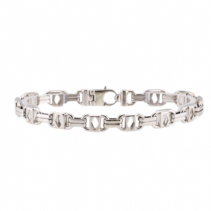 Pre-Owned 9ct White Gold Fancy :Link Bracelet 1503915