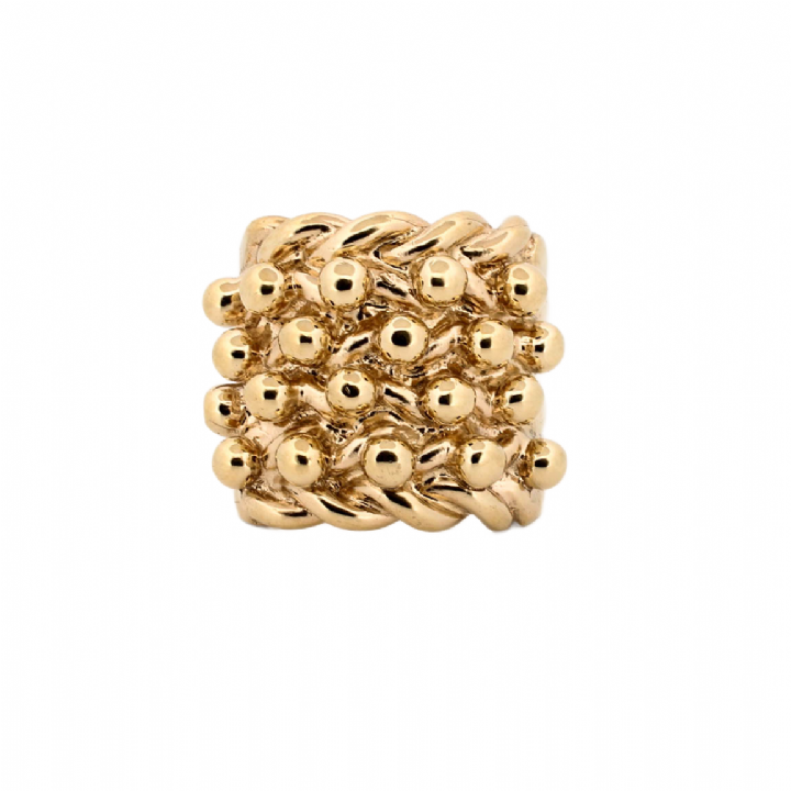Pre-Owned 9ct Yellow Gold 4 Row Keeper Ring 1508722