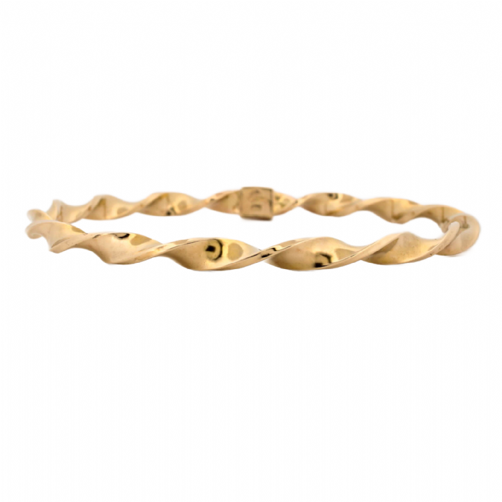 Pre-Owned 9ct Yellow Gold Hollow Twist Bangle