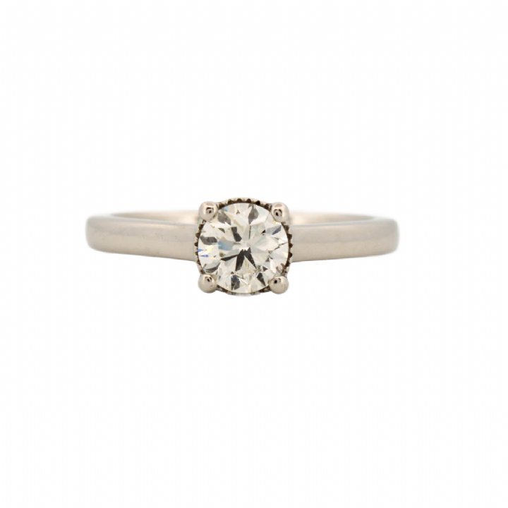 Pre-Owned 18ct White Gold Diamond Solitaire Ring 0.65ct
