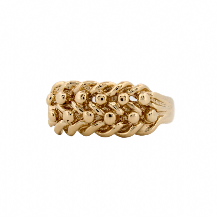 Pre-Owned 9ct Yellow Gold 2 Row Keeper Ring