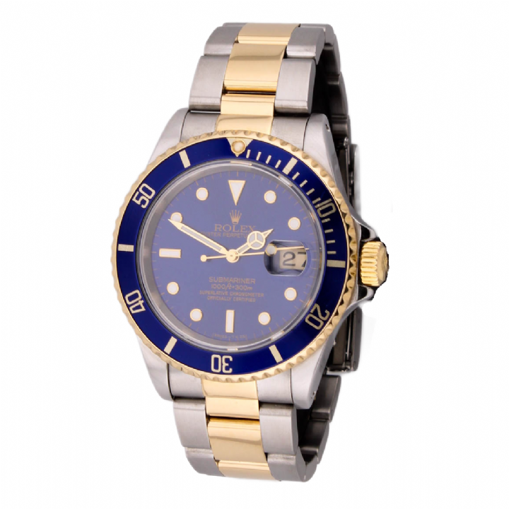 Pre-Owned 40mm Rolex Submariner Watch, Bi-Colour, Blue Dial