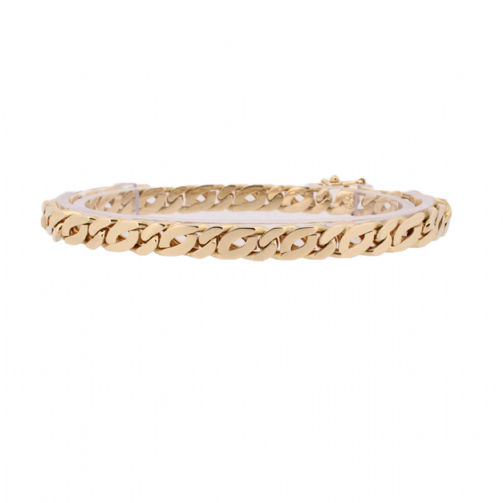 Pre-Owned 14ct Yellow Gold Oval Curb Bracelet