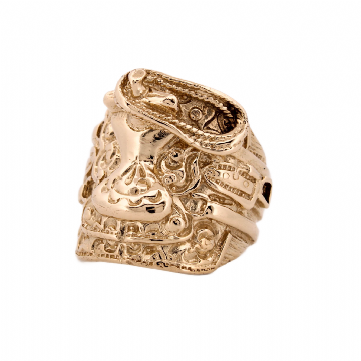 Pre-Owned 9ct Yellow Gold Large Saddle Ring