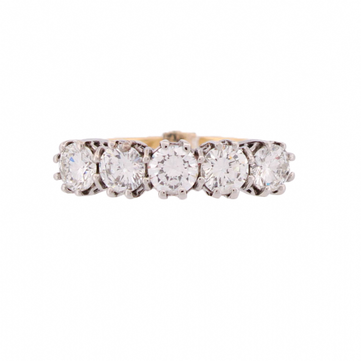 Pre-Owned 18ct Yellow Gold Diamond 5 Stone Ring Total 1.75ct