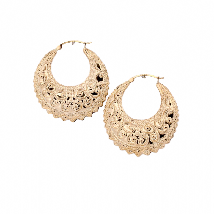 Pre-Owned 9ct Yellow Gold Large Creole Earrings
