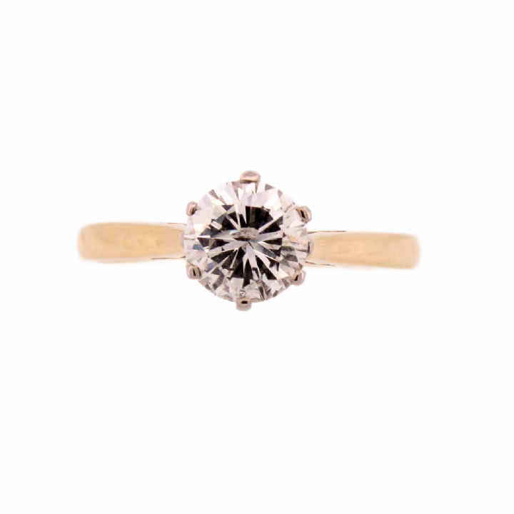 Pre-owned 18ct Yellow Gold Diamond Solitaire Ring 0.87ct