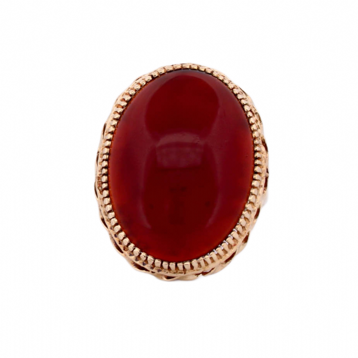 Pre-Owned 9ct Yellow Gold Red Stone Ring