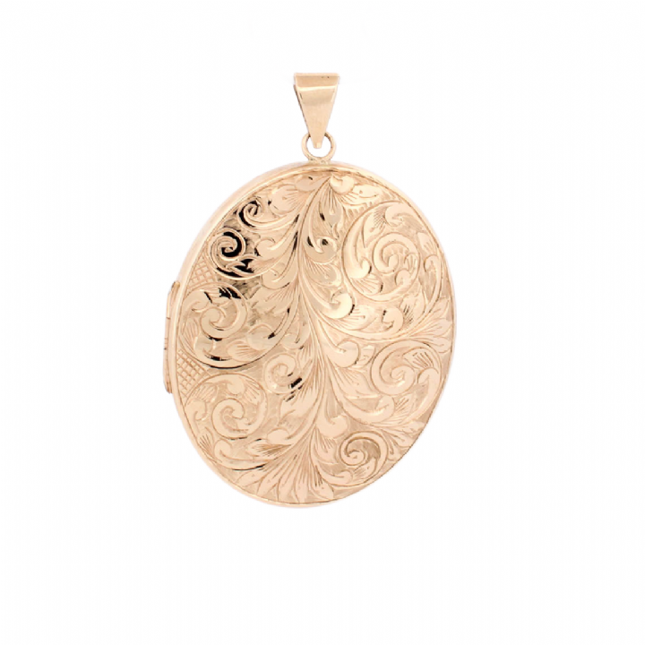 Pre-Owned 9ct Yellow Gold Large Engraved Locket