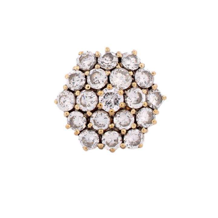 Pre-Owned 9ct Yellow Gold White Stone Dress Ring