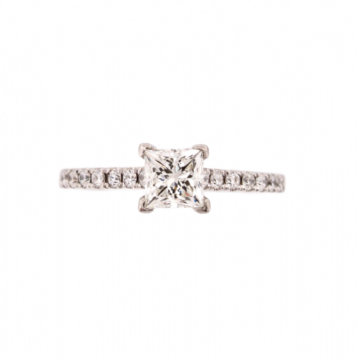 Pre-Owned Platinum Diamond Solitaire Ring Total 1.00ct