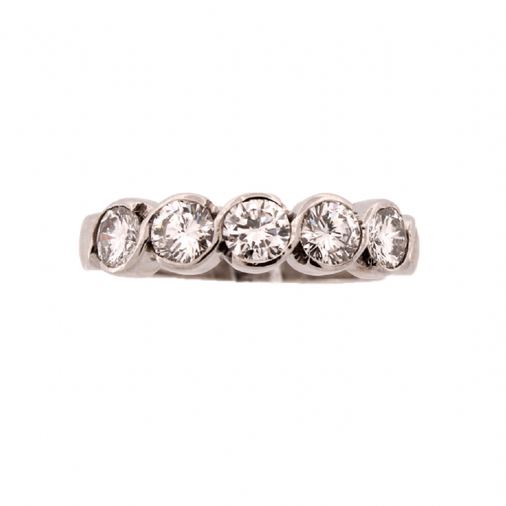 Pre-Owned 18ct White Gold Diamond 5 Stone Ring Total 0.32ct